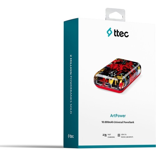 Ttec Artpower 10.000Mah Powerbank - Raspberry