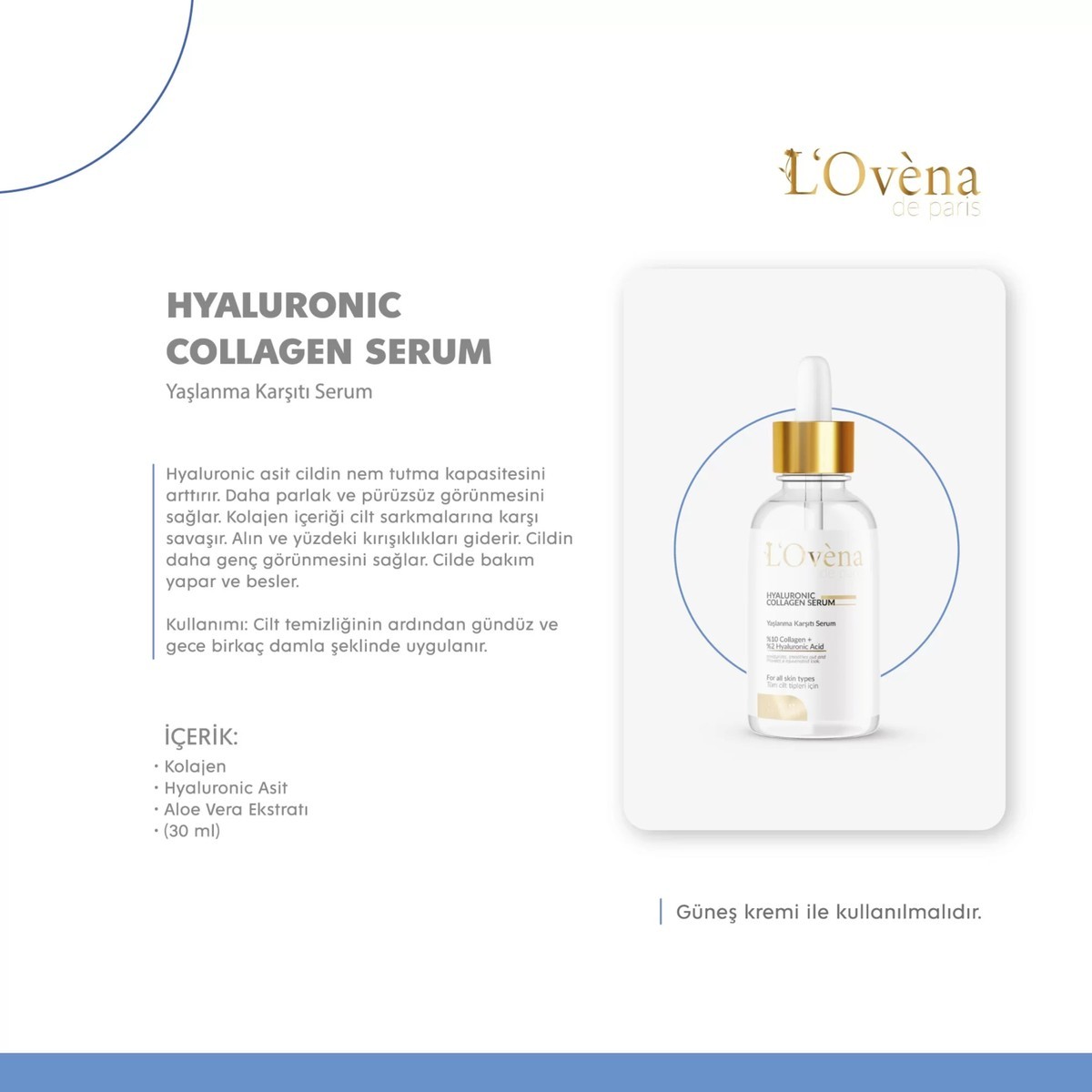 LOVENA DE PARİS - HYALURONIC & COLLAGEN SERUM 30Ml 