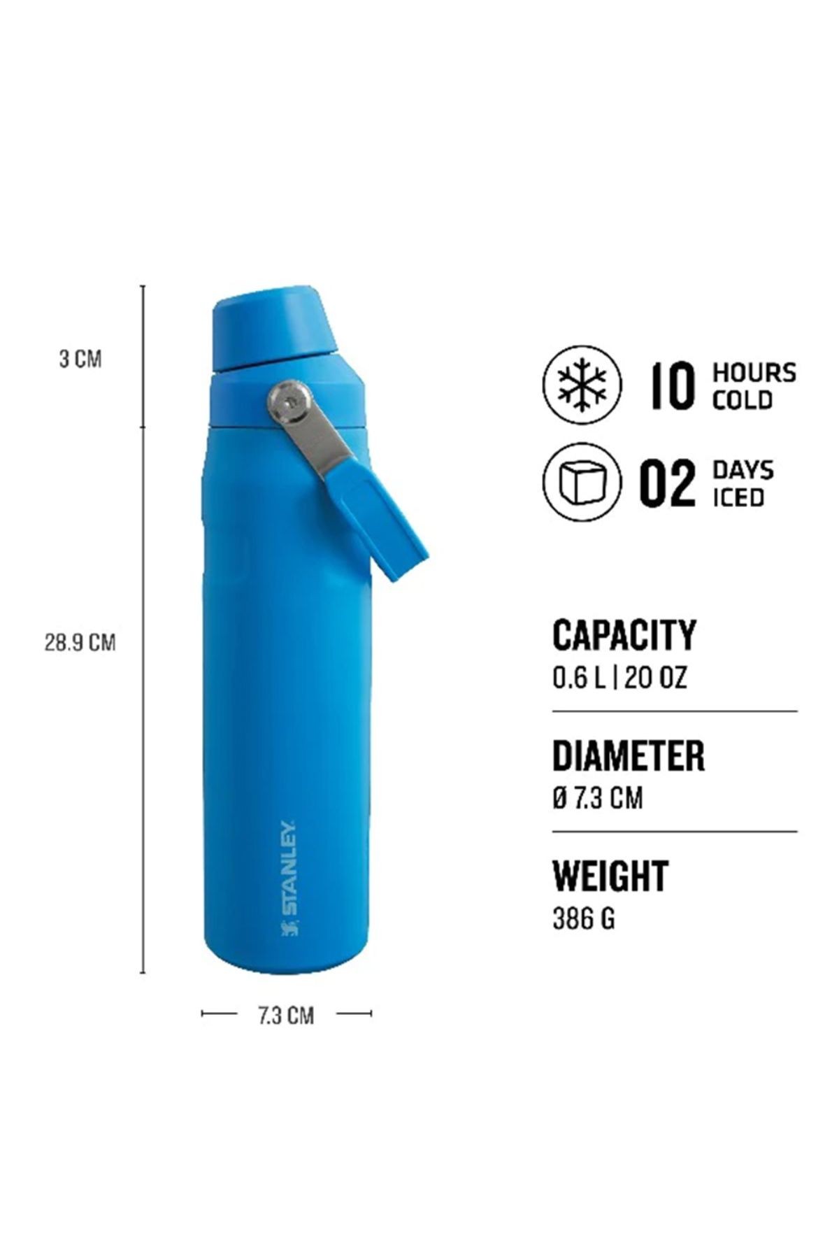 Stanley The Aerolight IceFlow 0.6L Soğuk Su Termos Mavi