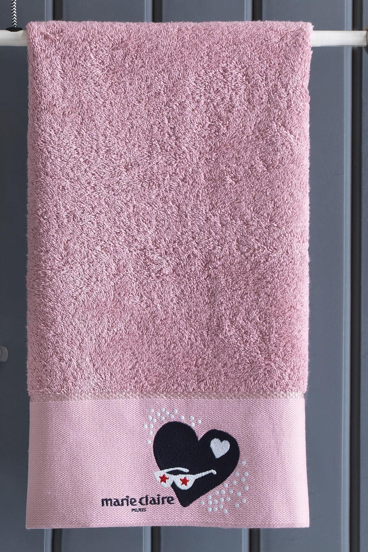 Marie Claire Export Havlu Kıss 100% Pamuk 50X90 2  50 x 90 cm-Pembe - Gri
