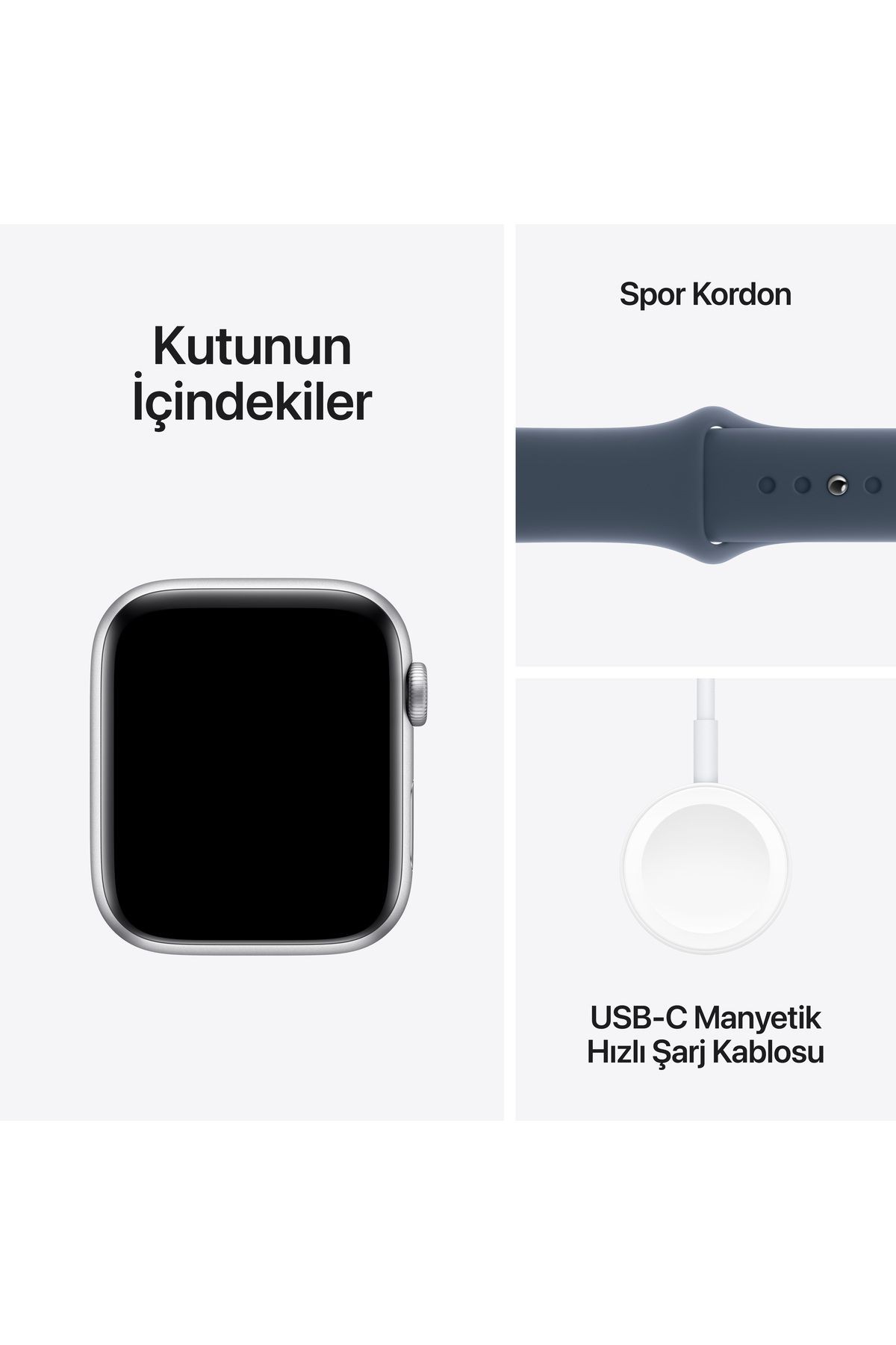 Apple Watch SE (Gen 2) MREETU/A Akıllı Saat M/L 44 mm Silver Al S Blue SB GPS