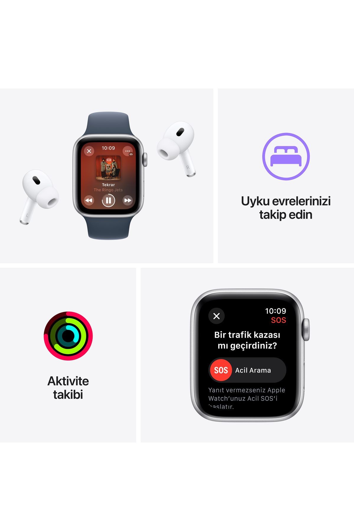 Apple Watch SE (Gen 2) MRE43TU/A Akıllı Saat S/M 44 mm Starlight Al Star SB GPS