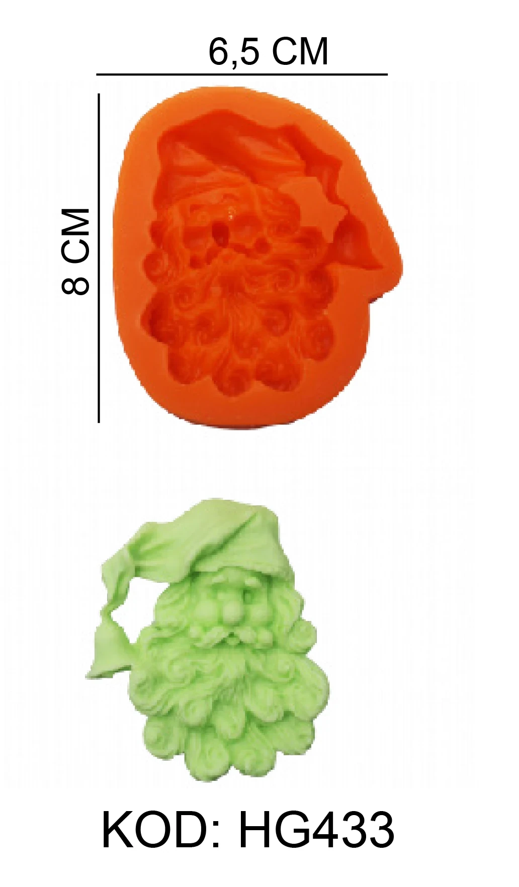 Noel Yılbaşı Figürlü Gıda Silikon Kalıbı - HG433