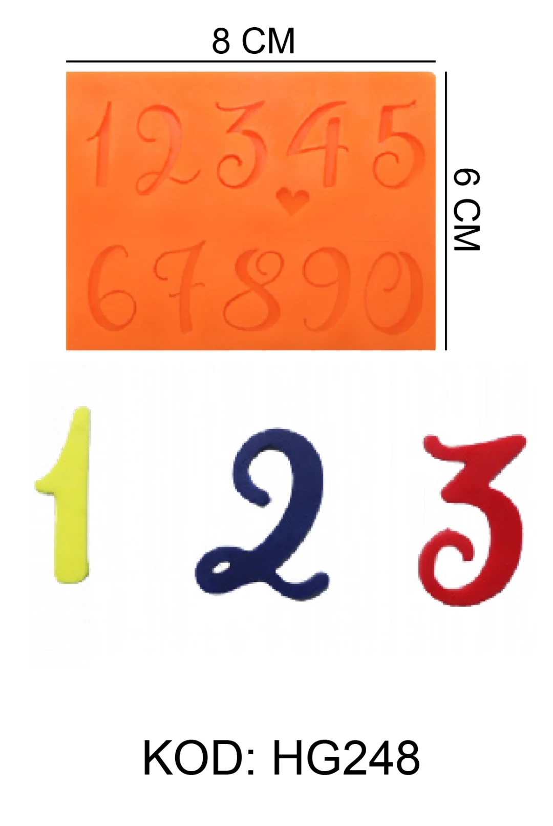 Harf-Rakam Figürlü Gıda Silikon Kalıbı