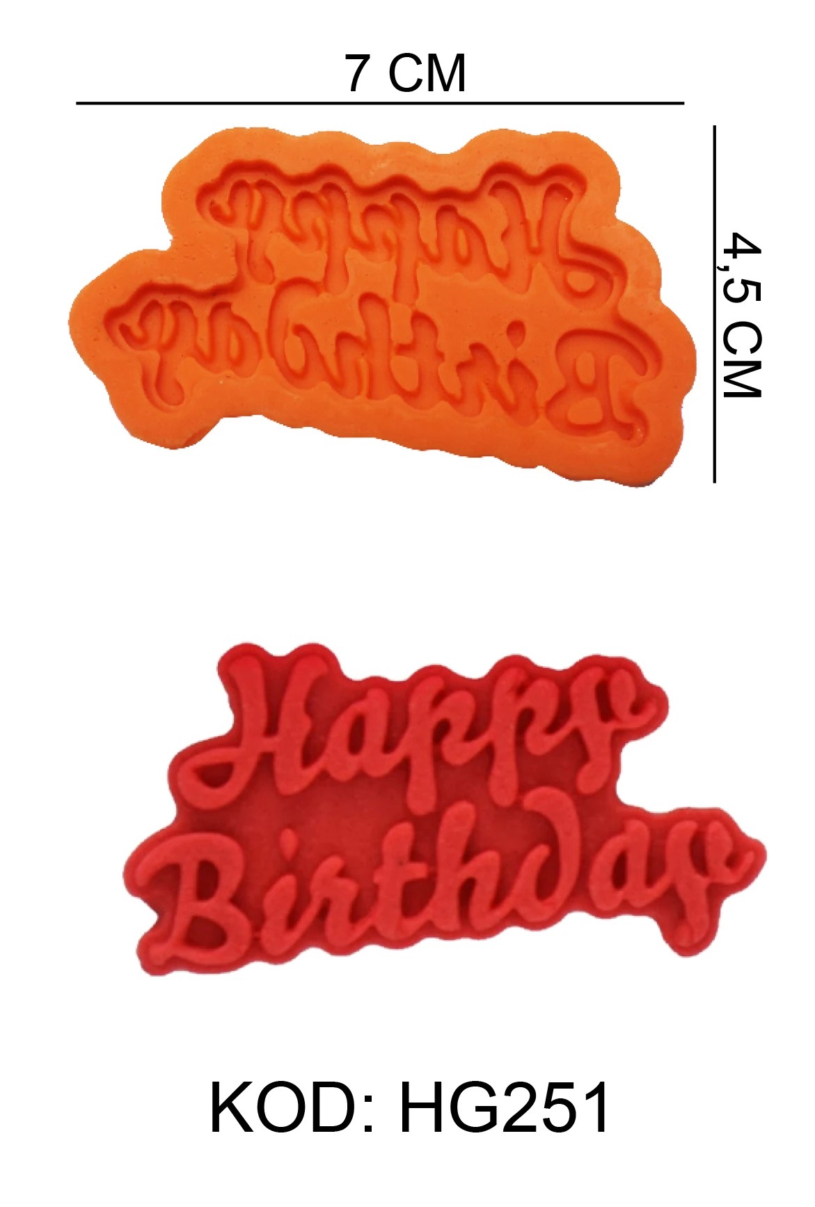 Happy Birthday Figürlü Gıda Silikon Kalıbı