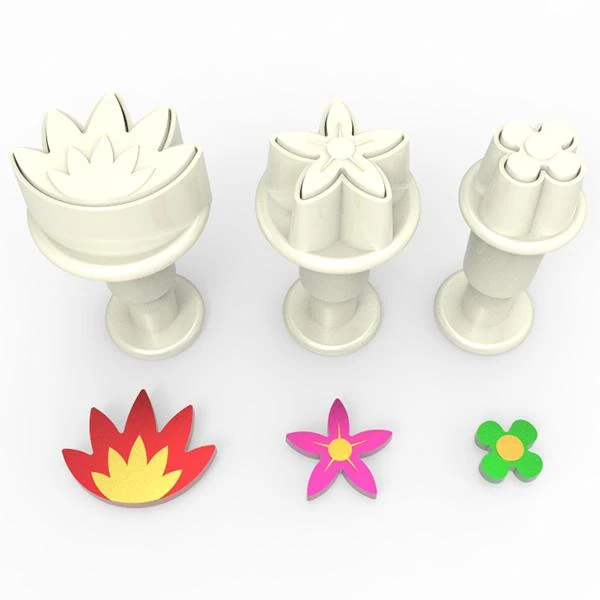 Mini Enjektörlü Kurabiye Kalıpları - Çiçekler