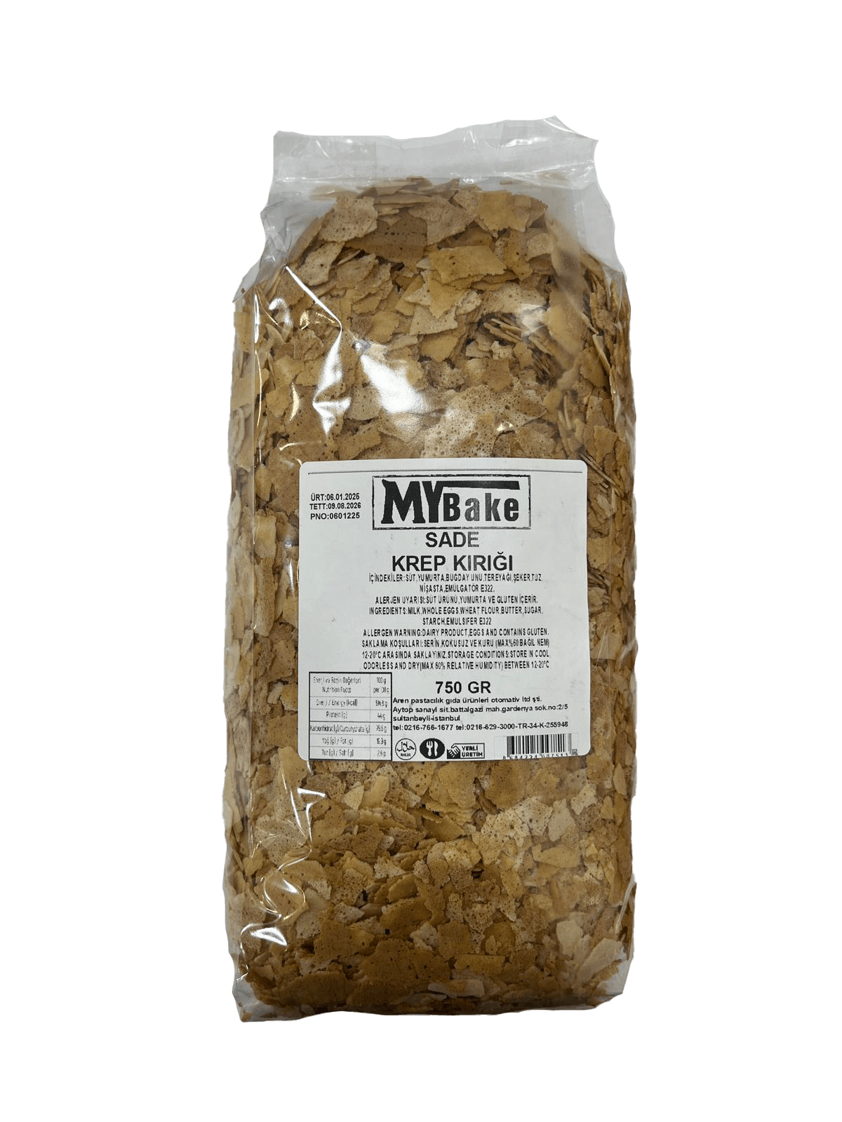 MyBake Krep Kırığı 750 Gr - Sade