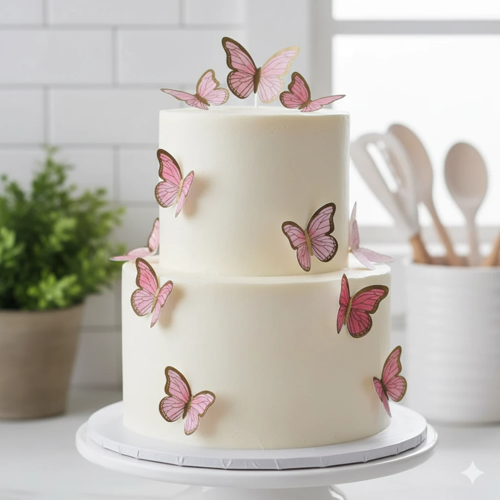 126'lı Dekor Kelebek - Fuşya