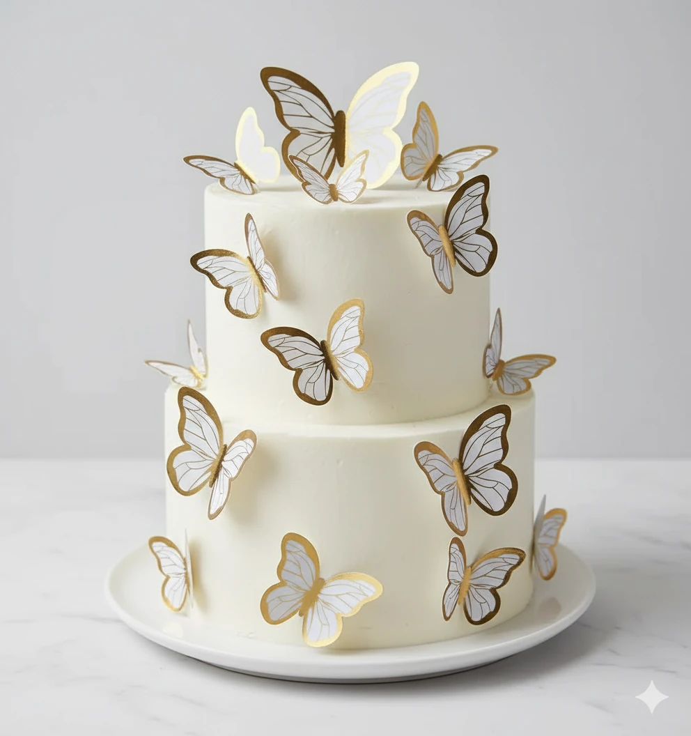 126'lı Dekor Kelebek - Beyaz