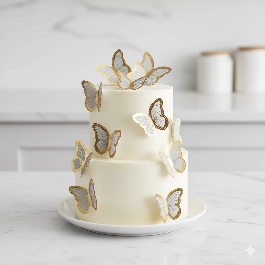 126'lı Dekor Kelebek - Gri