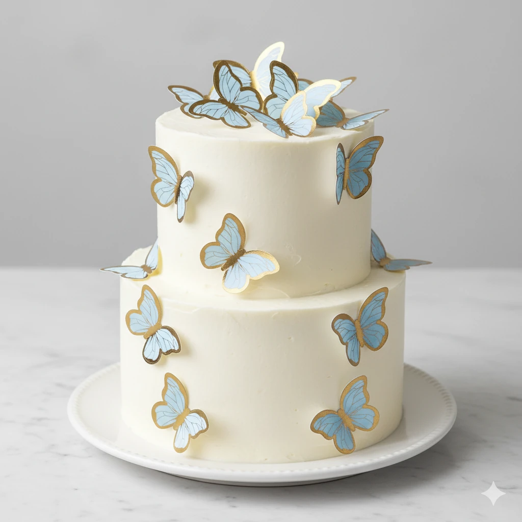 126'lı Dekor Kelebek - Mavi