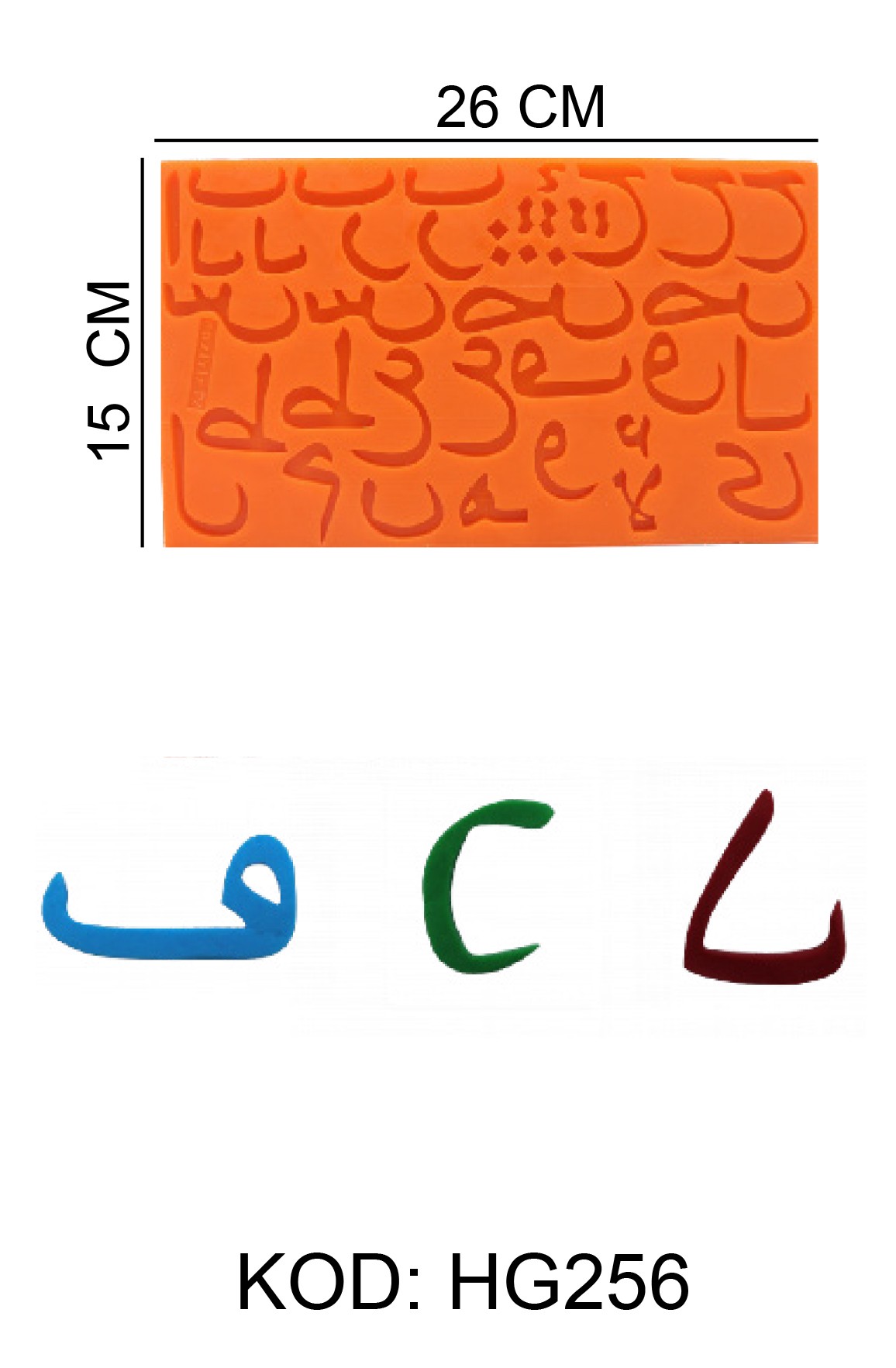 Arapça Harf-Rakam Figürlü Gıda Silikon Kalıbı