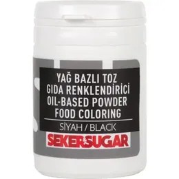 Seker & Sugar Yenilebilir Yağ Bazlı Toz Boyalar 15 Gr - Siyah