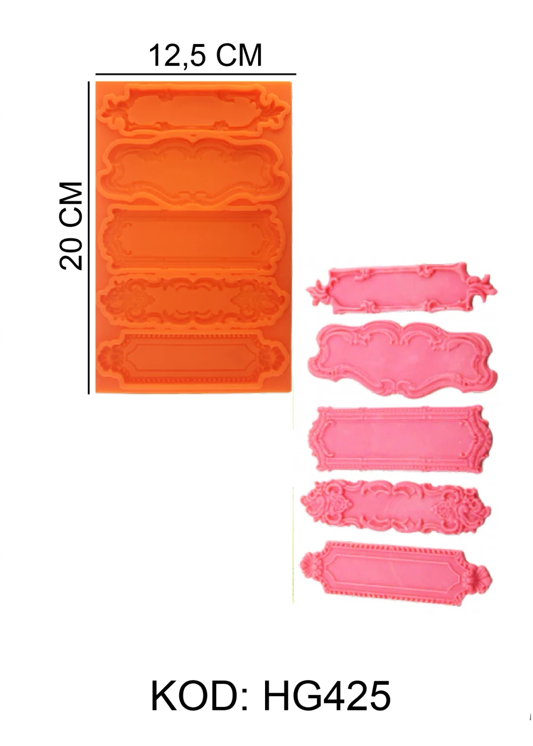 Çerçeve Figürlü Gıda Silikon Kalıbı - HG425