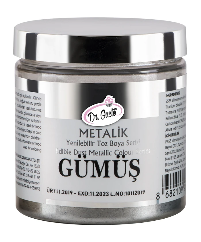 Dr Gusto Yenilenebilir Metalik Toz Boya 4 gr - Gümüş