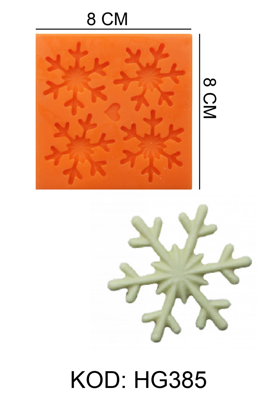 Kar Tanesi Figürlü Gıda Silikon Kalıbı - HG385