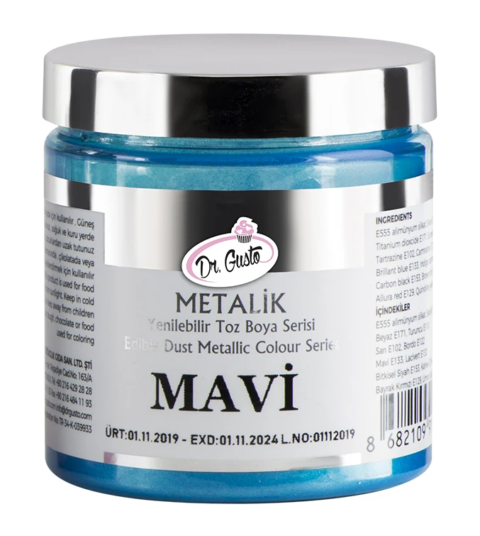 Dr Gusto Yenilenebilir Metalik Toz Boya 4 gr - Mavi