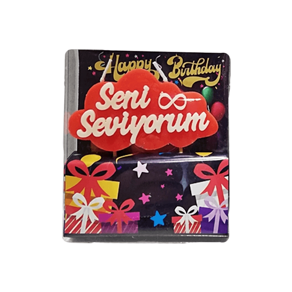 Seni Seviyorum Yazılı Doğum Günü Mumları