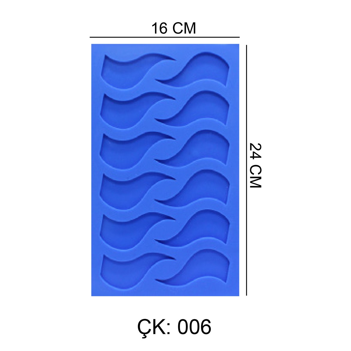 12'Li Dalga Silikon Çikolata Kalıbı Çk006