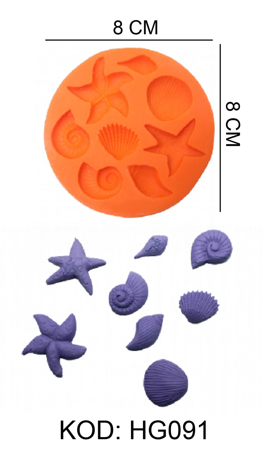 Deniz Kabukları Figürlü Gıda Silikon Kalıbı