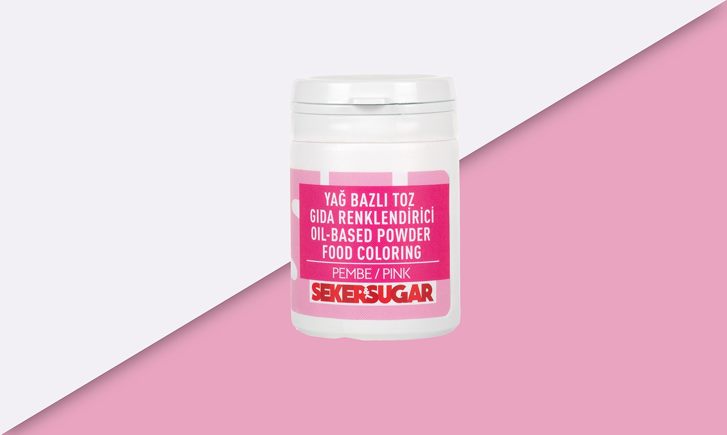 Seker & Sugar Yenilebilir Yağ Bazlı Toz Boyalar 15 Gr - Pembe