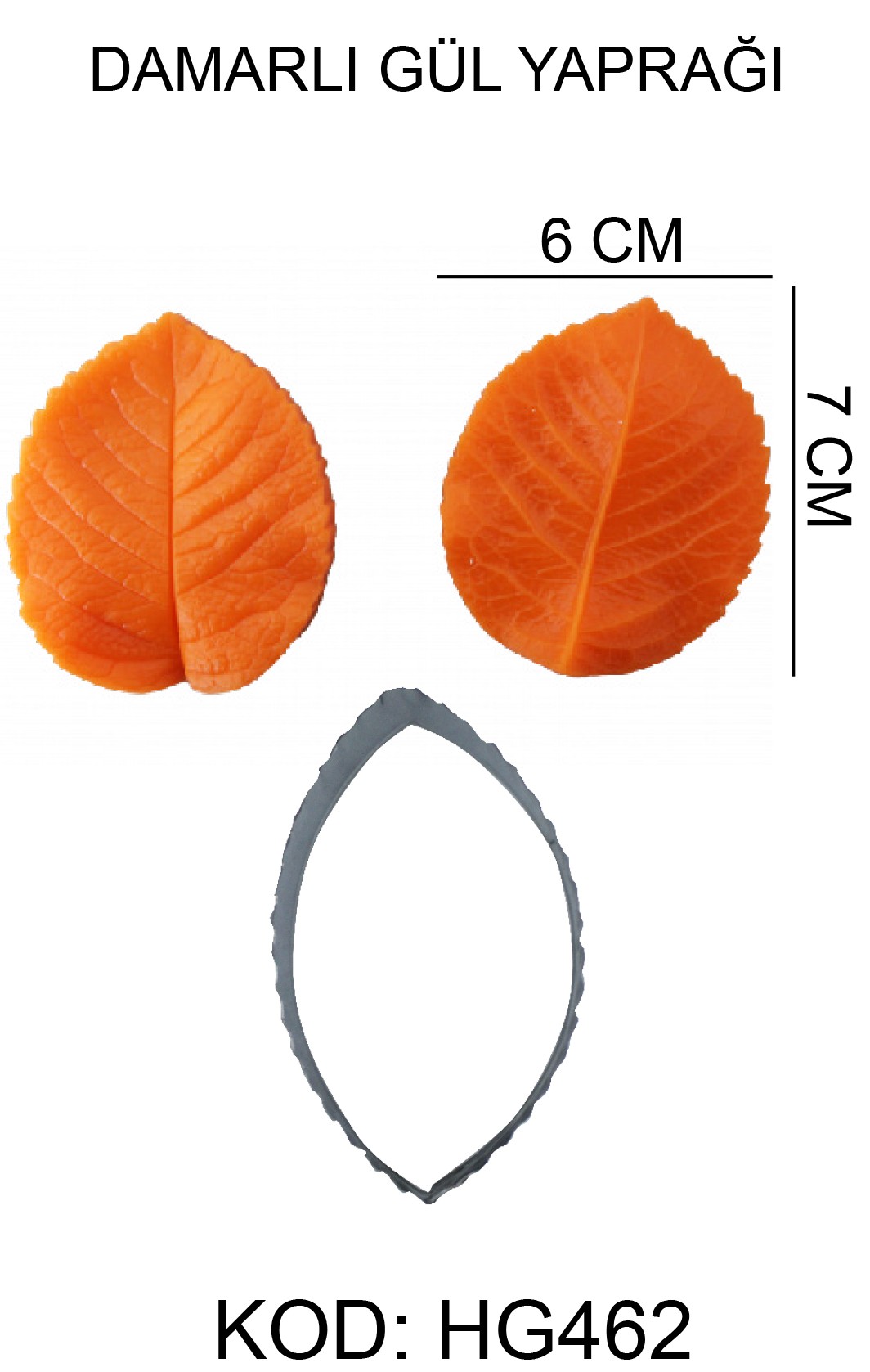 Damarlı Gül Yaprağı Figürlü Gıda Silikon Kalıbı