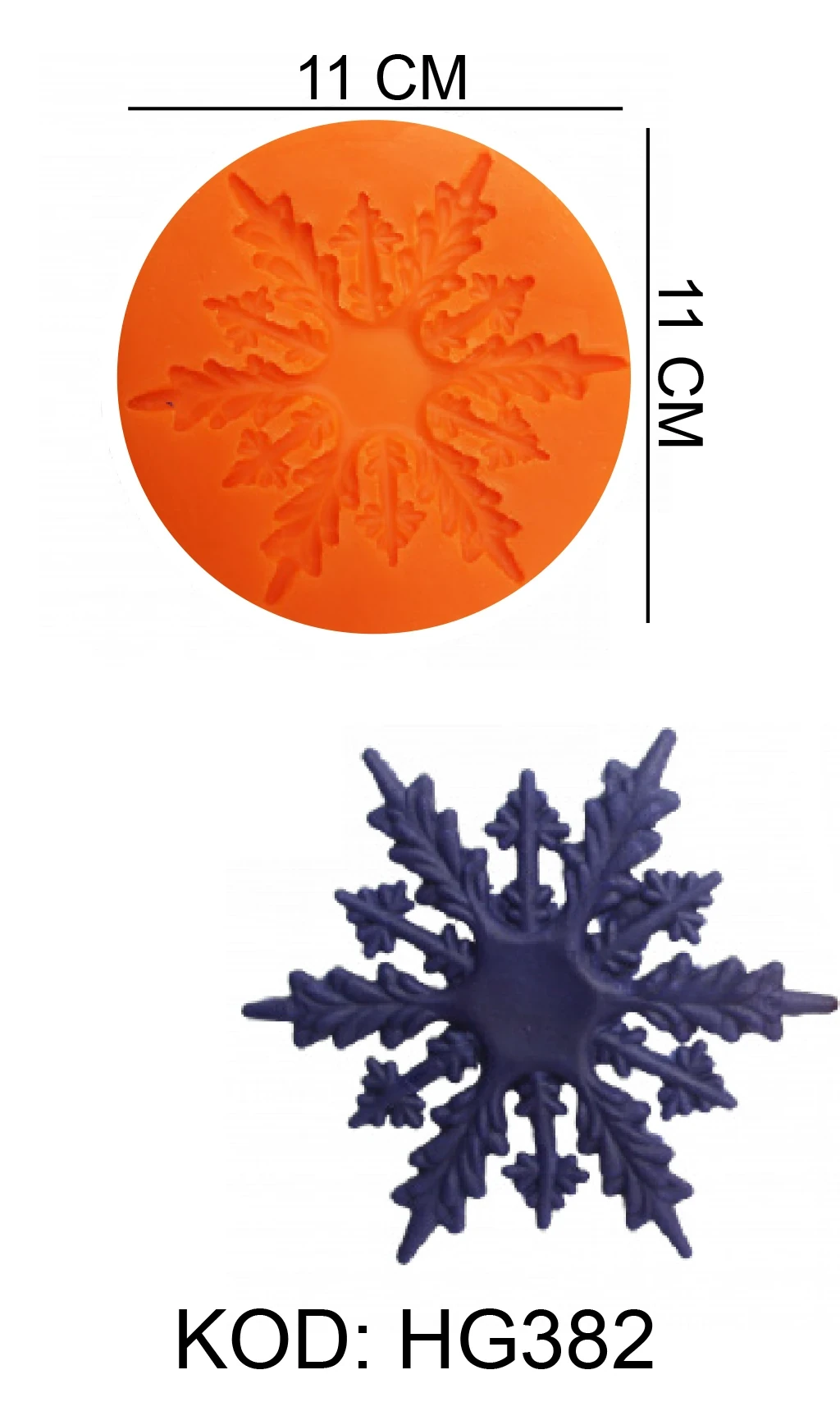 Kar Tanesi Figürlü Gıda Silikon Kalıbı - HG382