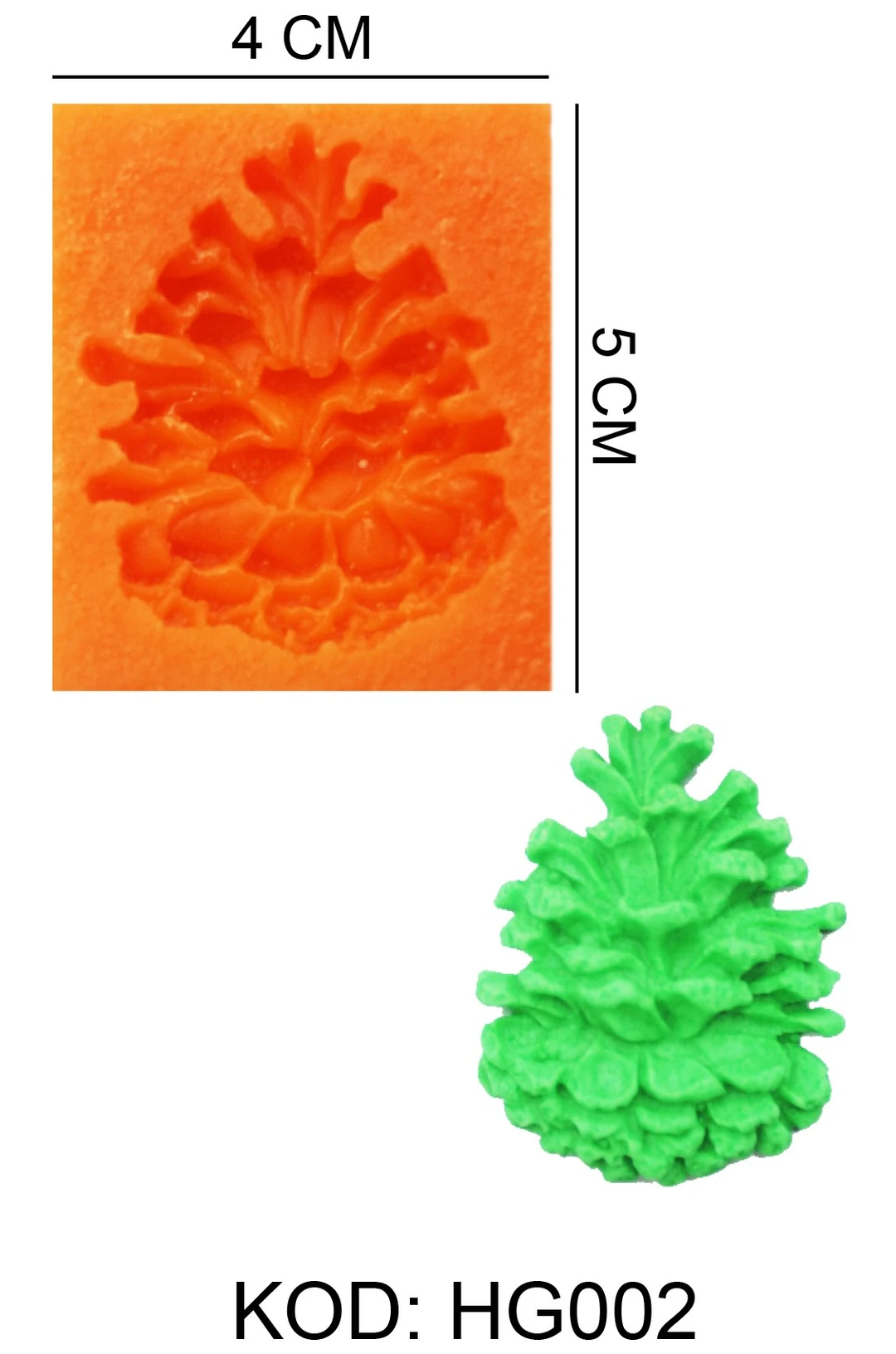Kozalak Figürlü Gıda Silikon Kalıbı - HG002