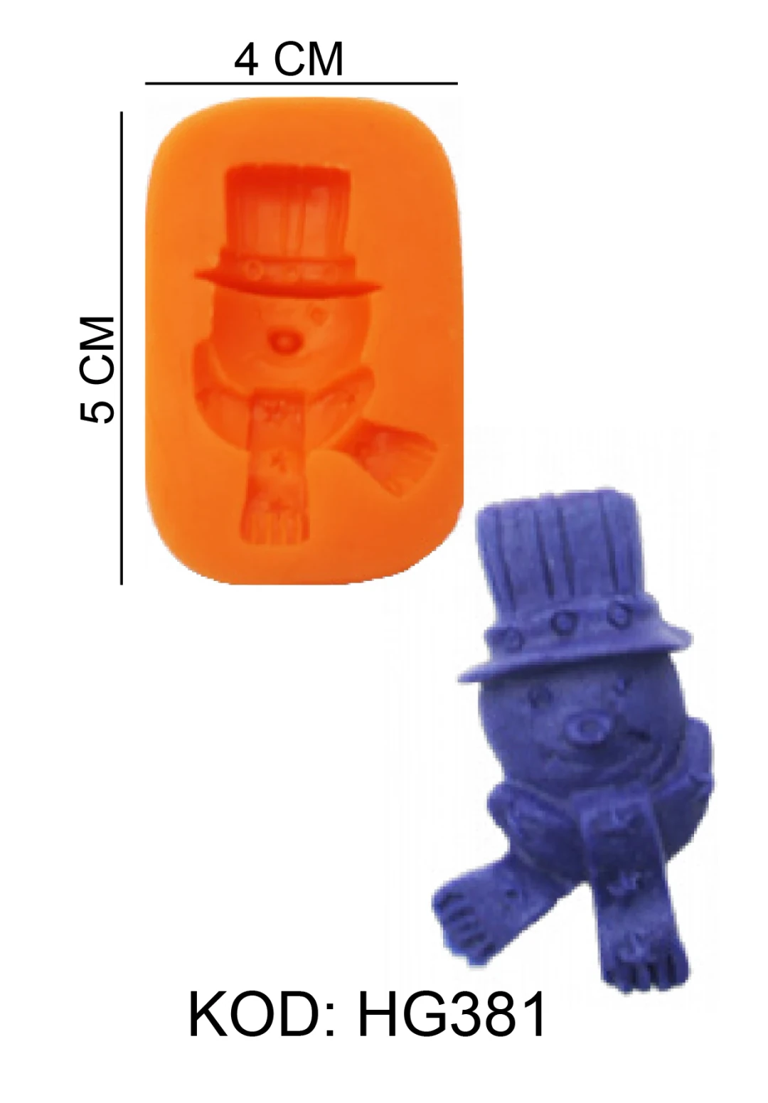 Noel Yılbaşı Figürlü Gıda Silikon Kalıbı - HG381