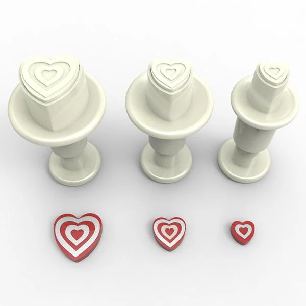 Mini Enjektörlü Kurabiye Kalıpları - İç İçe Kalpler