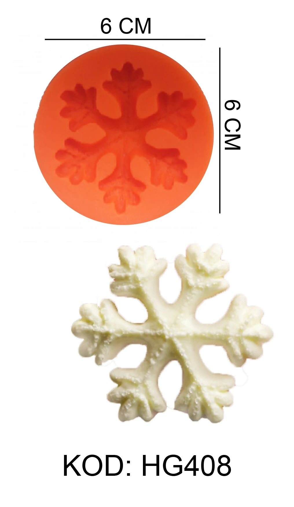 Kar Tanesi Figürlü Gıda Silikon Kalıbı - HG408