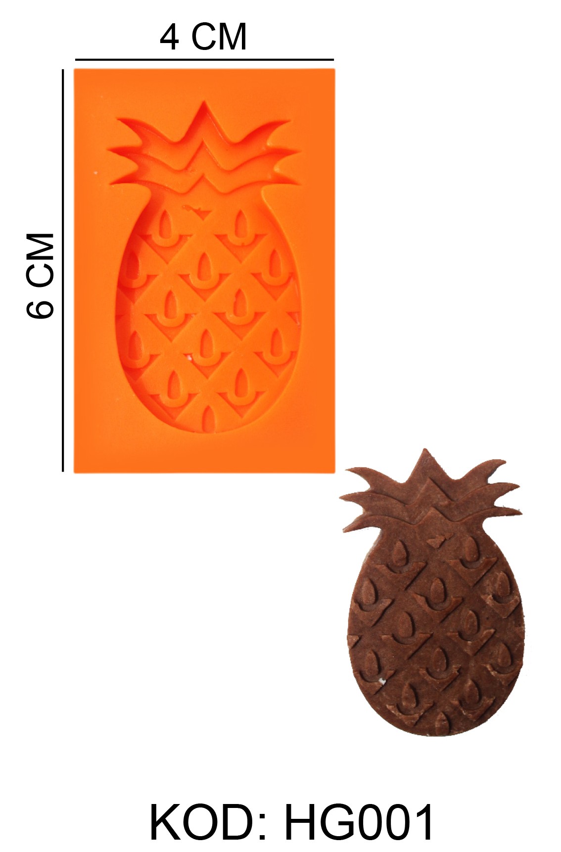 Ananas Figürlü Gıda Silikon Kalıbı