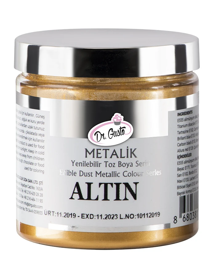Dr Gusto Yenilenebilir Metalik Toz Boya 4 gr - Altın