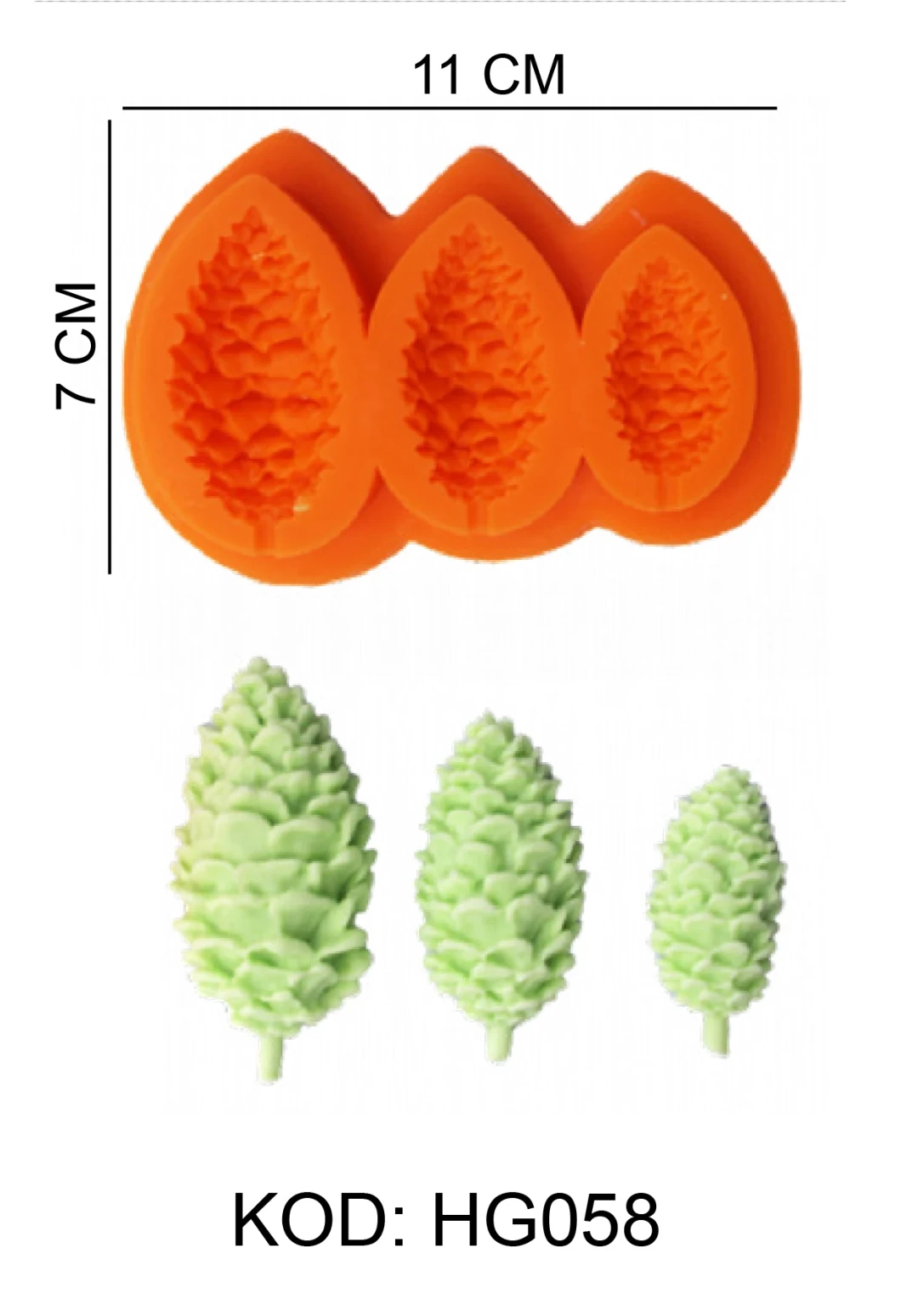 Kozalak Figürlü Gıda Silikon Kalıbı - HG058