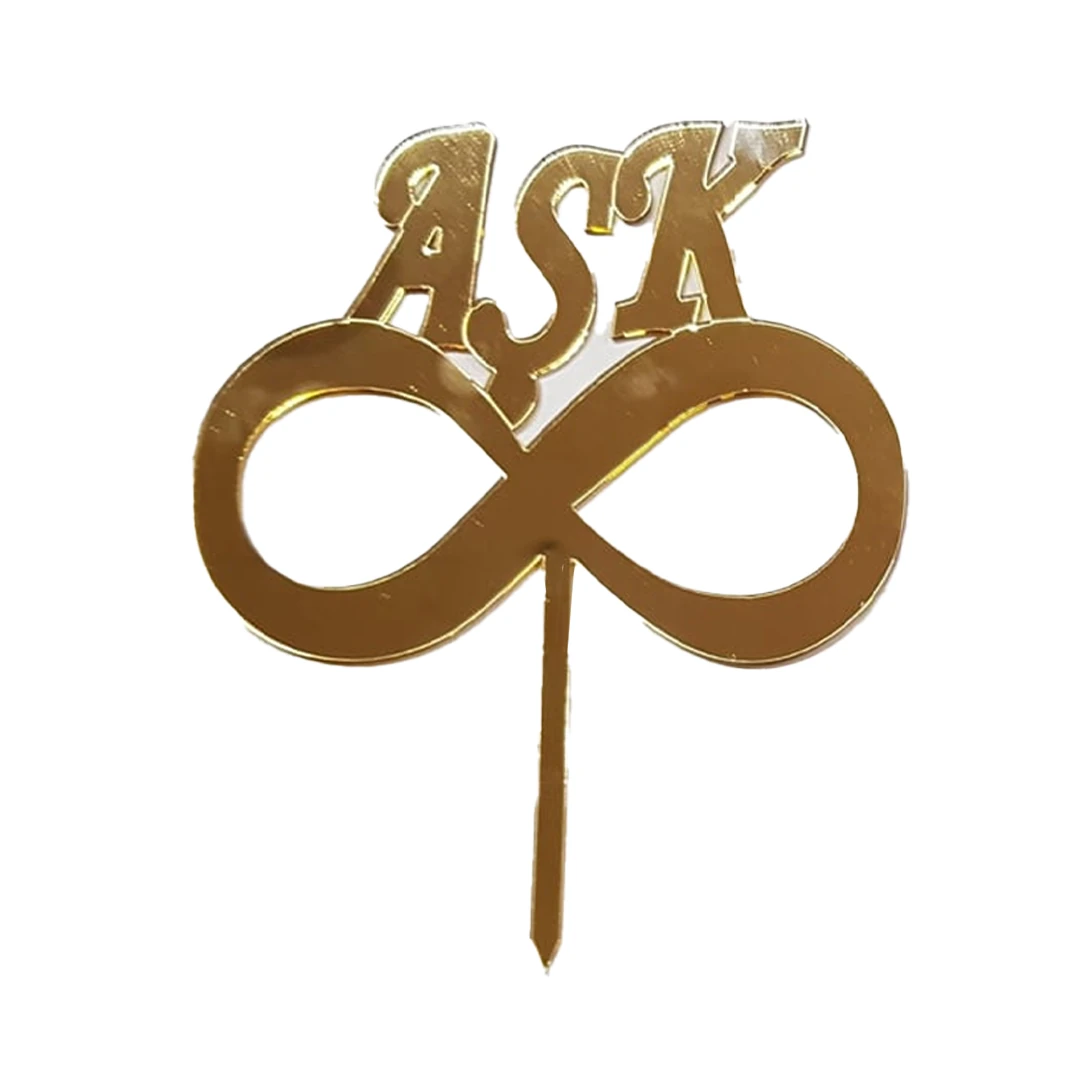Aşk Pleksi Pasta Üzeri Yazı - Altın