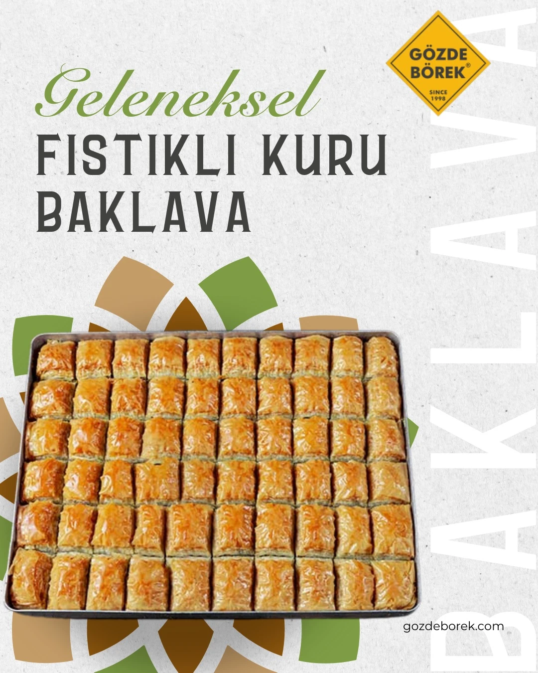 Fıstıklı Kuru Baklava (3,80 Kg)