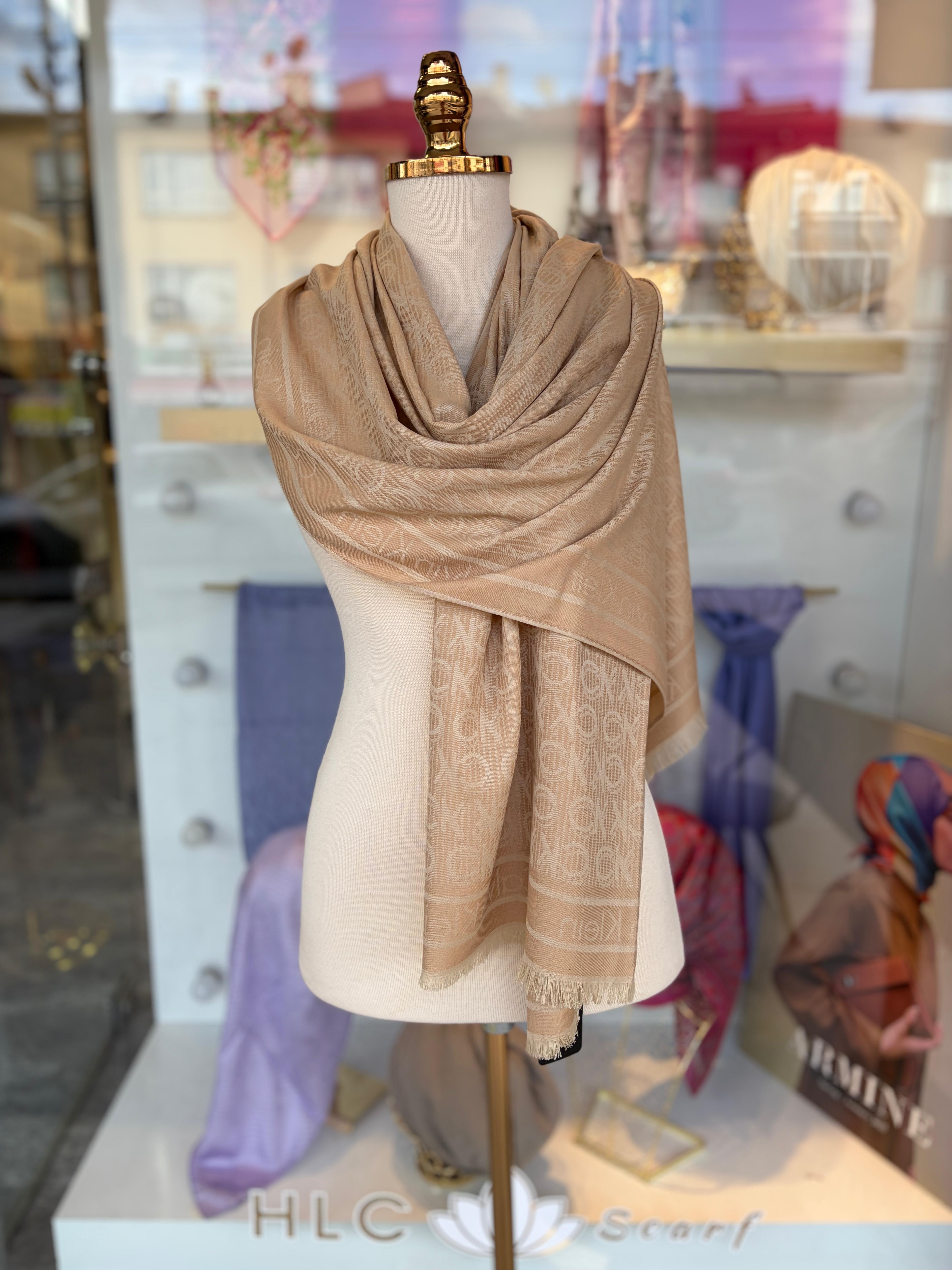 KAŞMİR İPEK ŞAL - KOYU BEJ