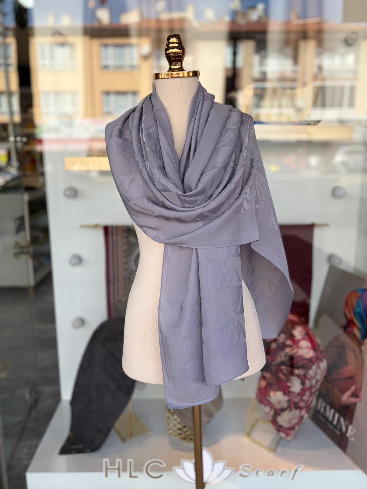 Paris Collettion W Desen Pamuk Lyocell Şal - GRİ