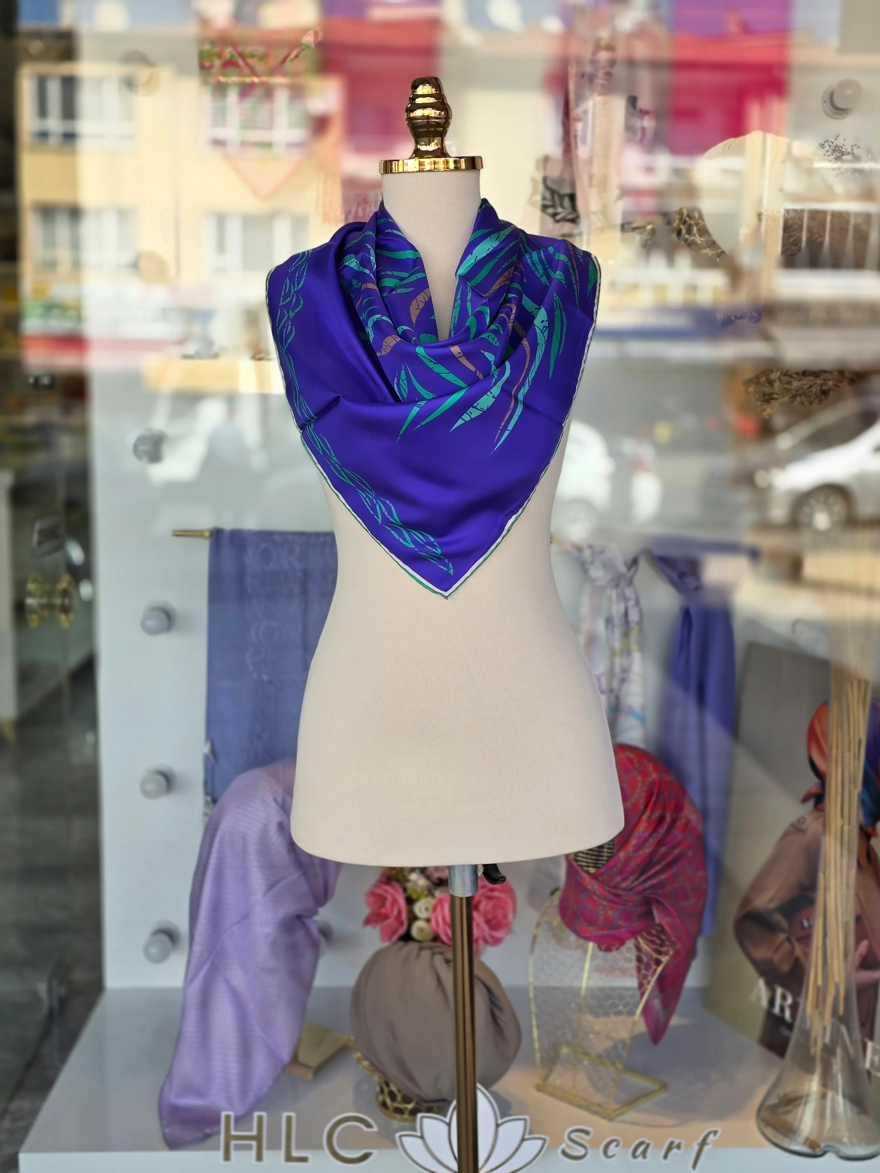 %100 TWİLL İPEK EŞARP - SAKS