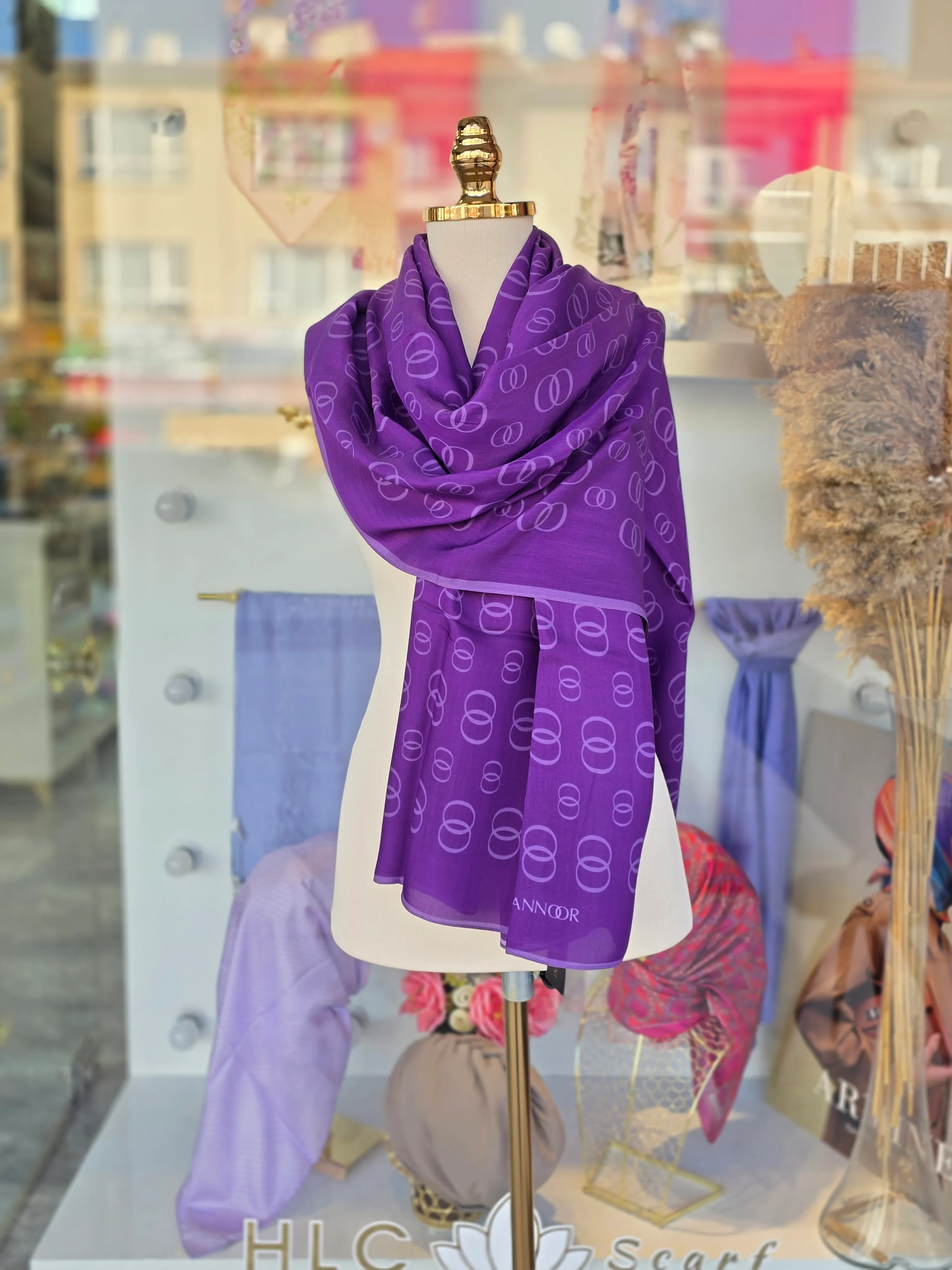 ZİNCİR MAT FLOŞ VİSKON ŞAL - MOR