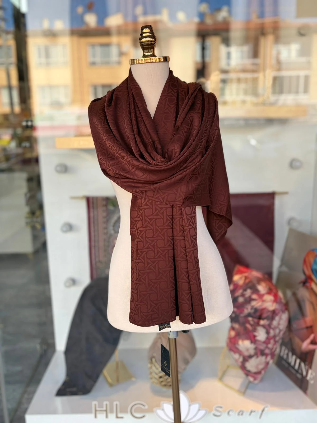 Deluxe %60 Viskon %40 Polyester Şal - KAHVERENGİ