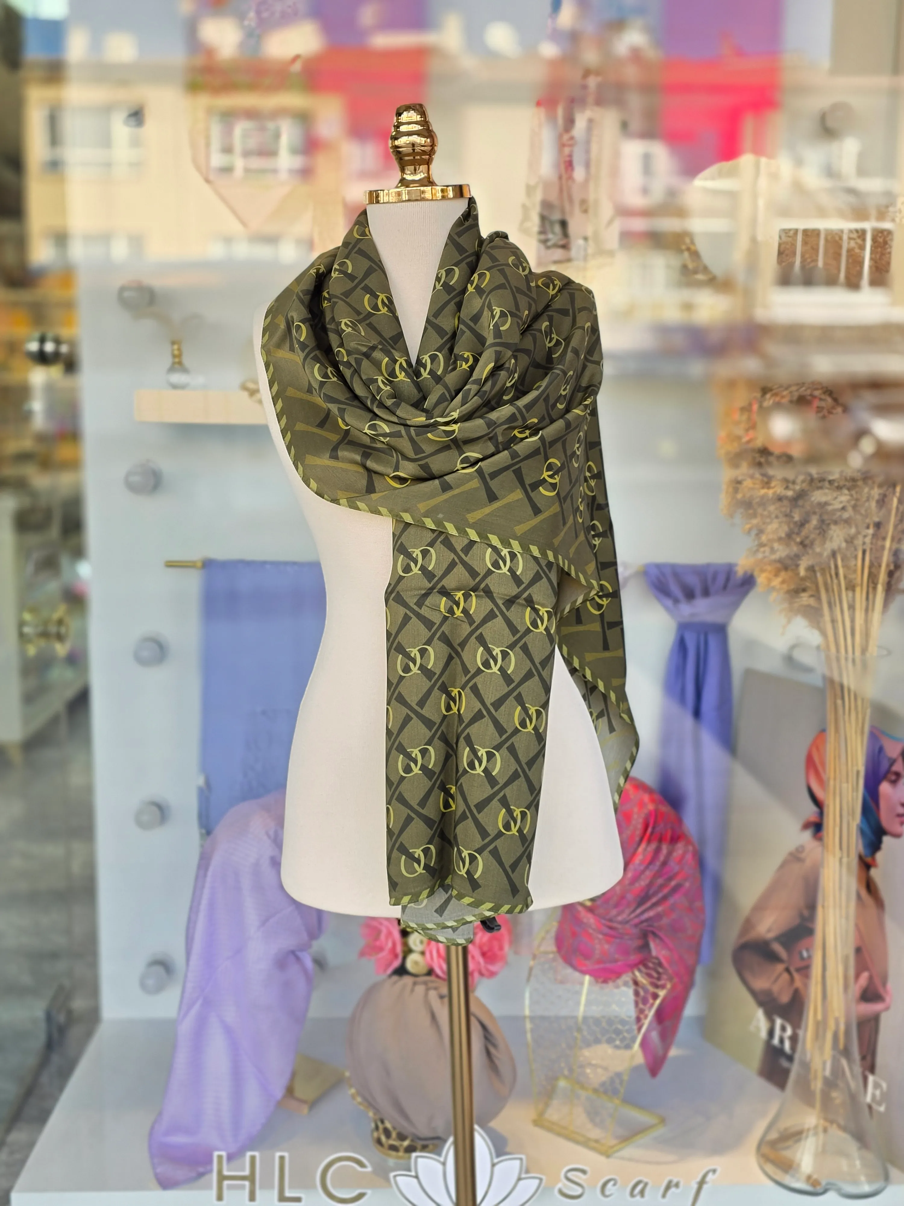 CANSU FLOŞ VİSKON ŞAL - HAKİ