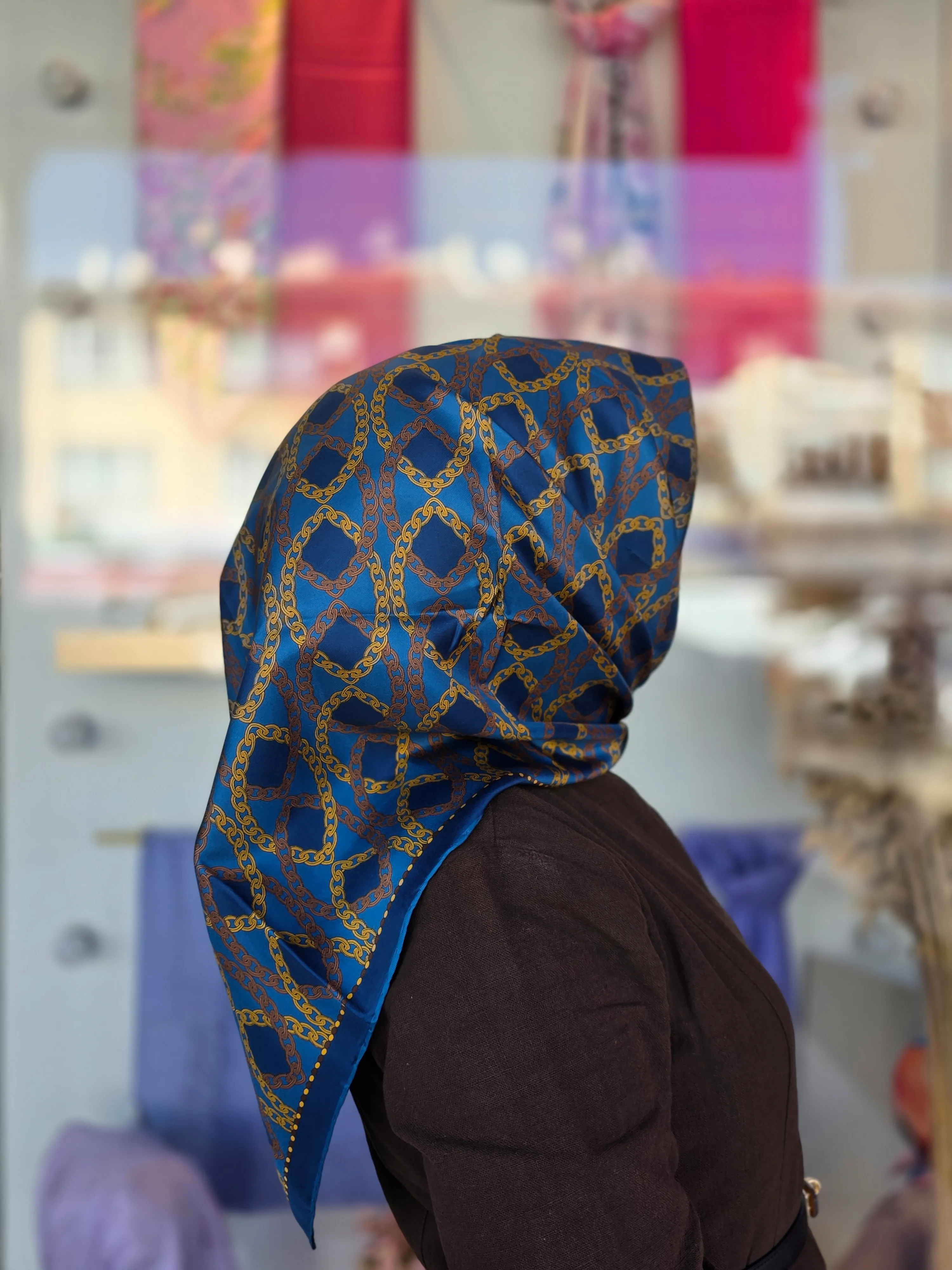 KLASİK DESEN TWİLL İPEK EŞARP