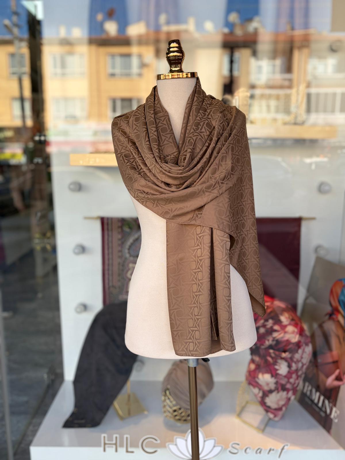 Deluxe %60 Viskon %40 Polyester Şal - KOYU LATTE