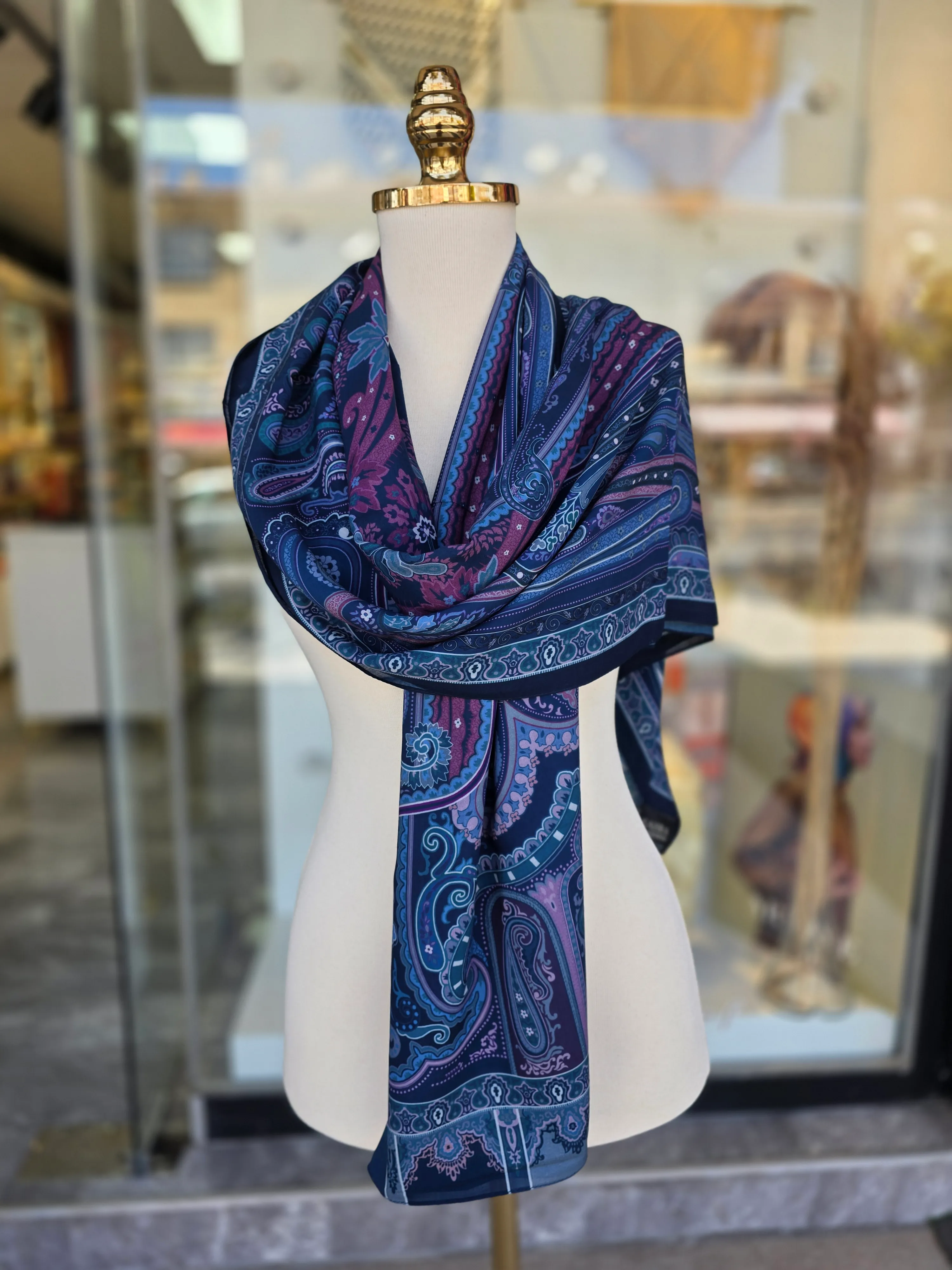 OPİA PAMUK VİSKON ŞAL - BLUE