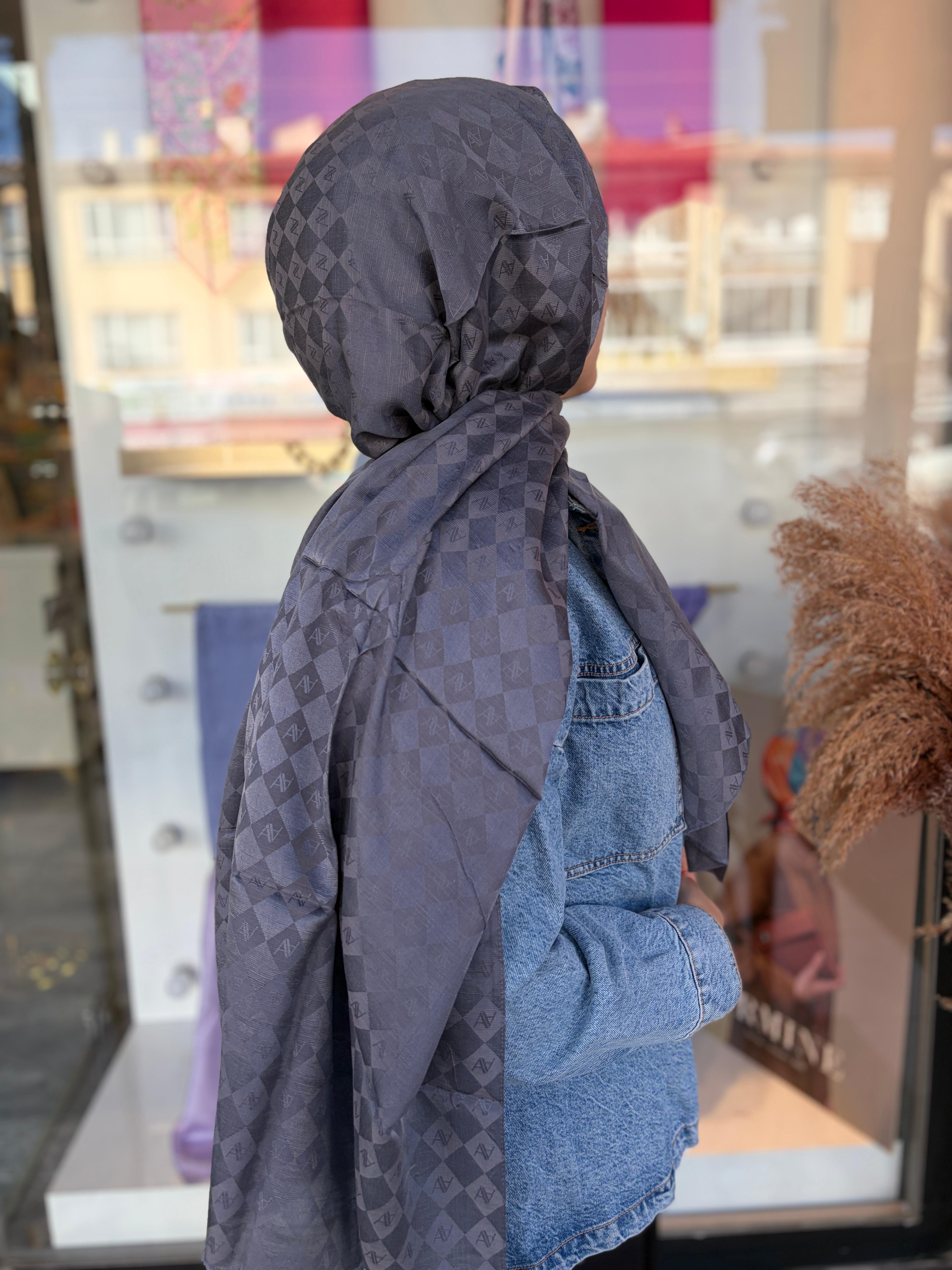 ELEGANCE İPEK PAMUK MONOGRAM ŞAL