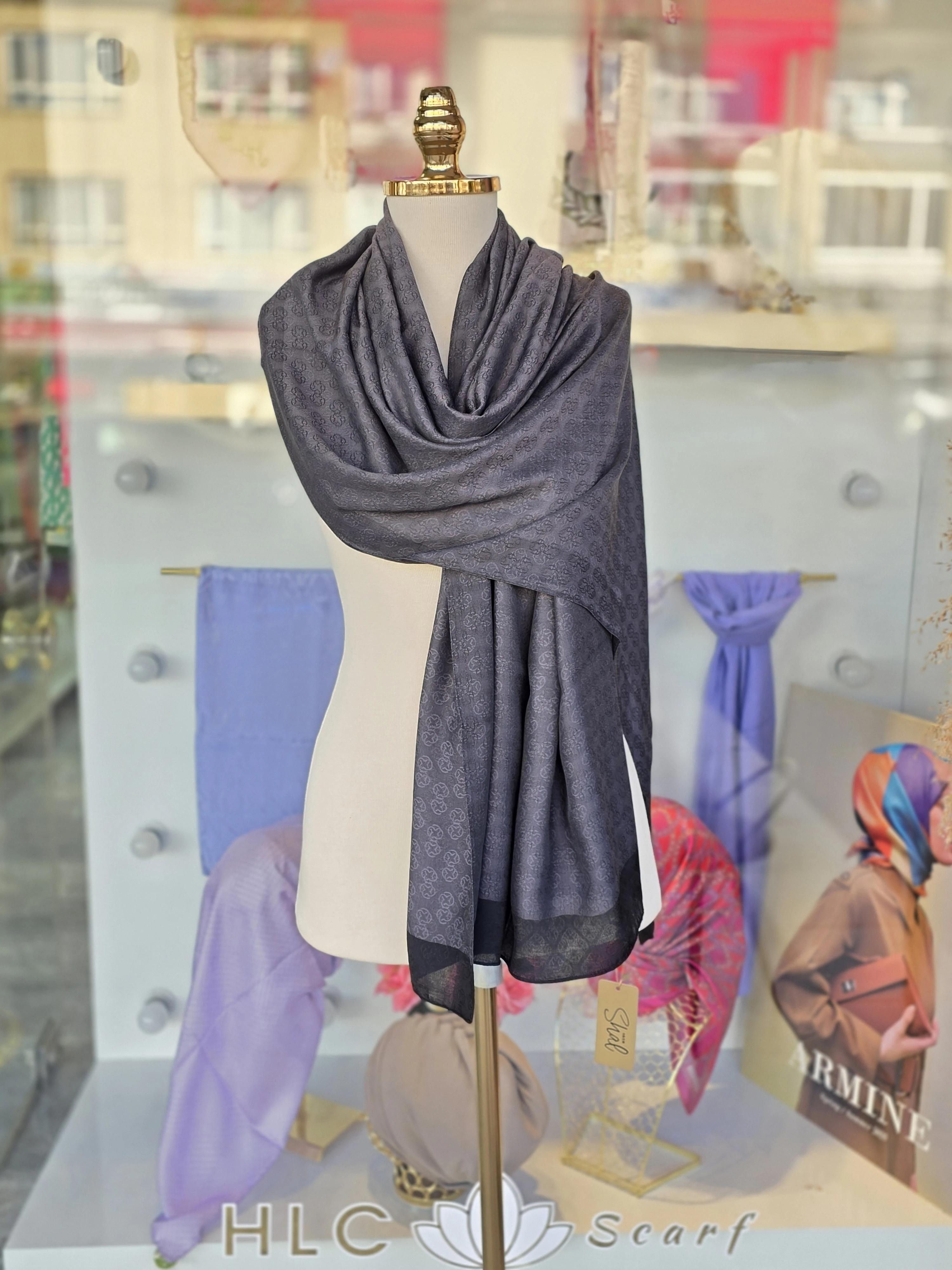 MONOGRAM JAKAR ŞAL - ANTRASİT