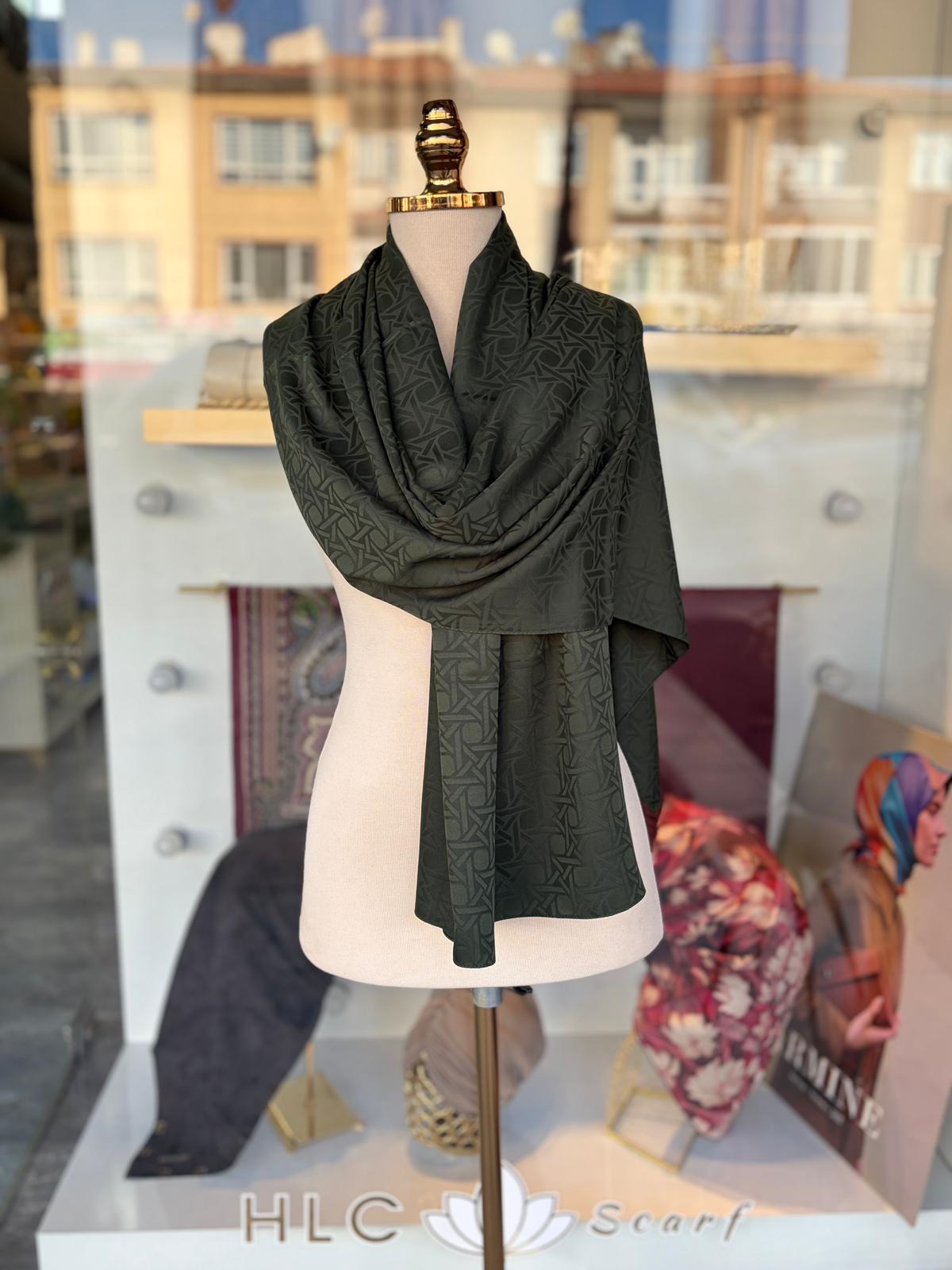 Deluxe %60 Viskon %40 Polyester Şal - HAKİ