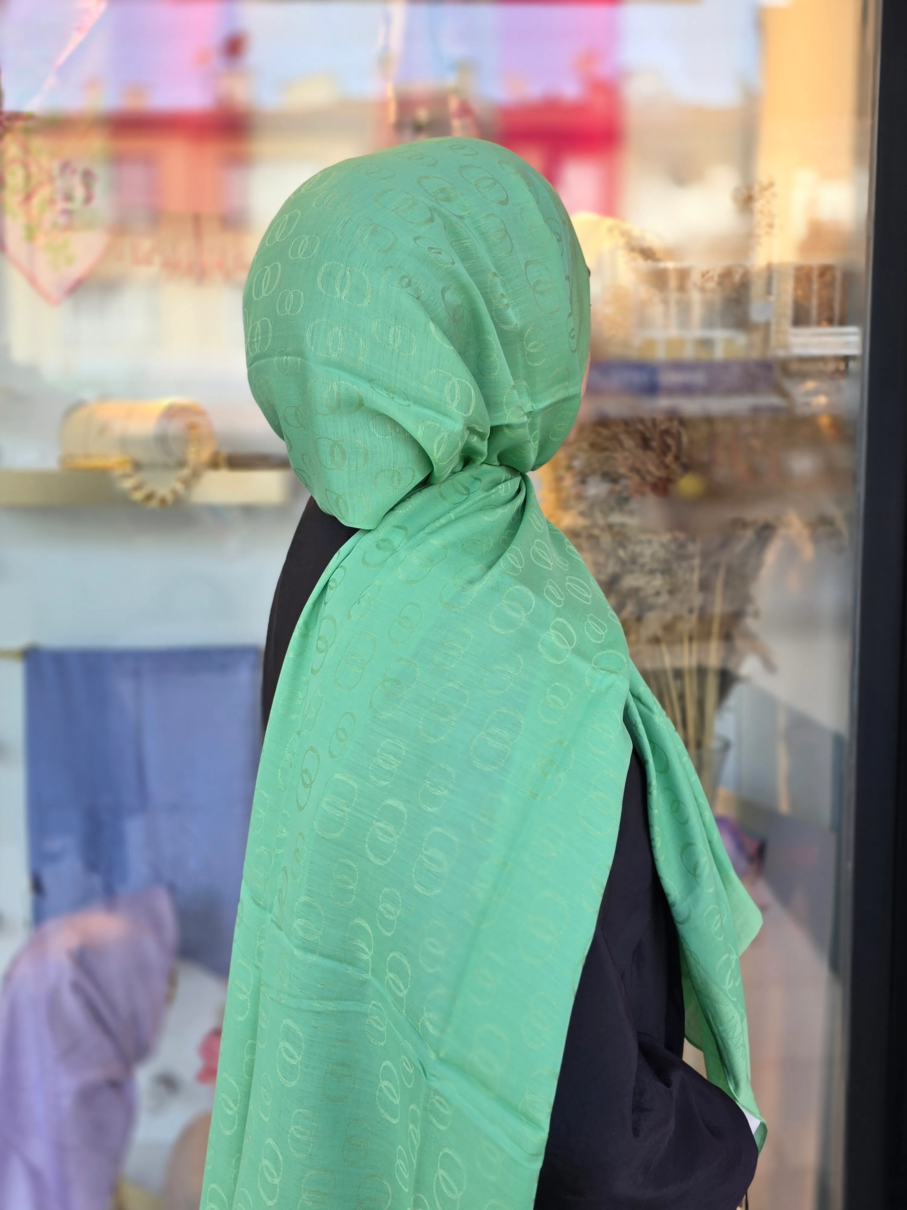 ZİNCİR DESEN PAMUK İPEK ŞAL