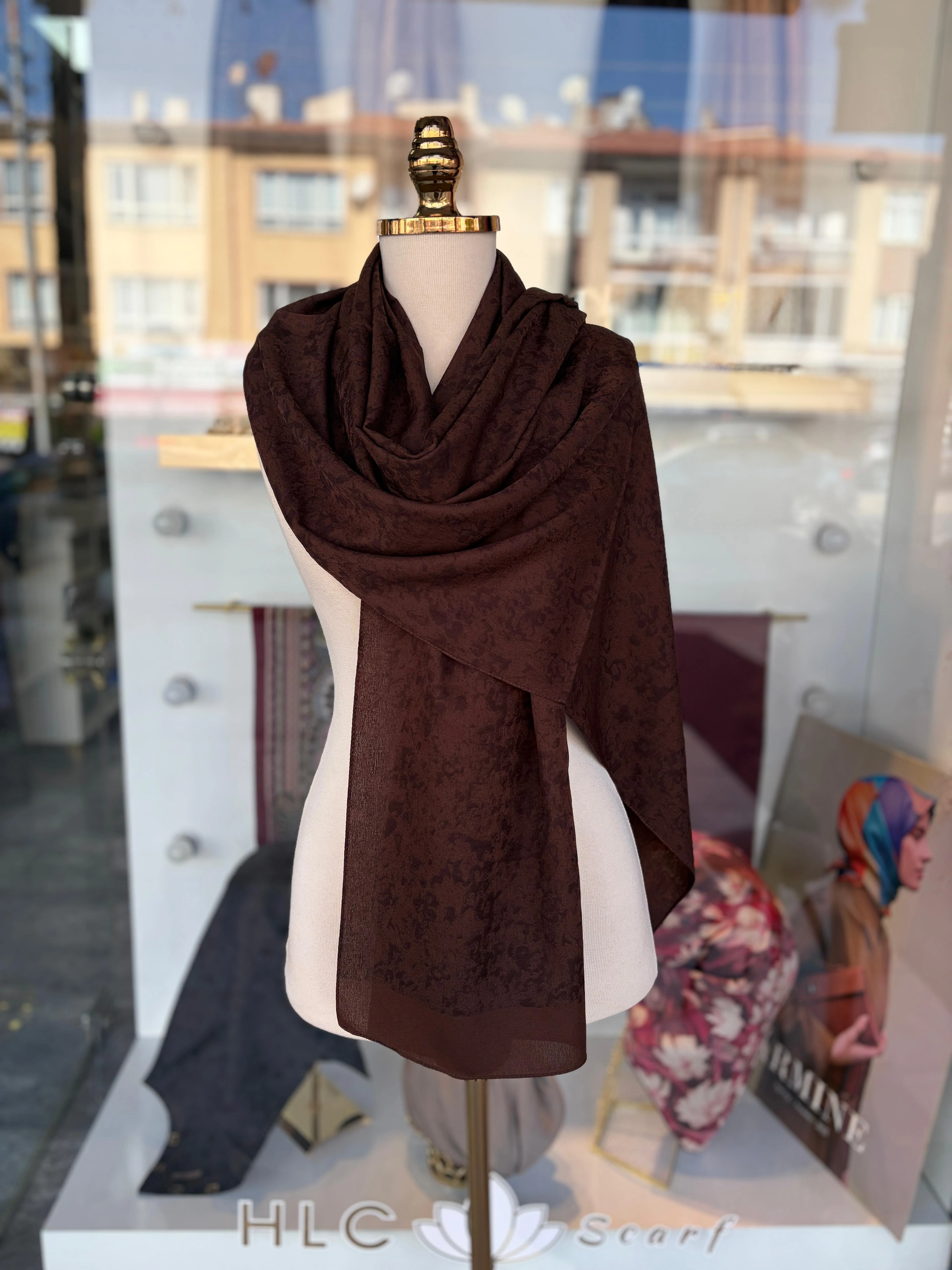 Gold Silvia Pamuk Şal - ACI KAHVE